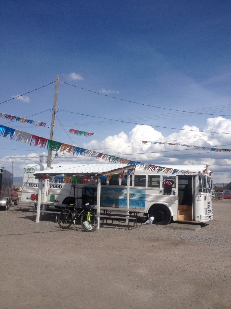 The Taco Bus, in all it's flagged glory
